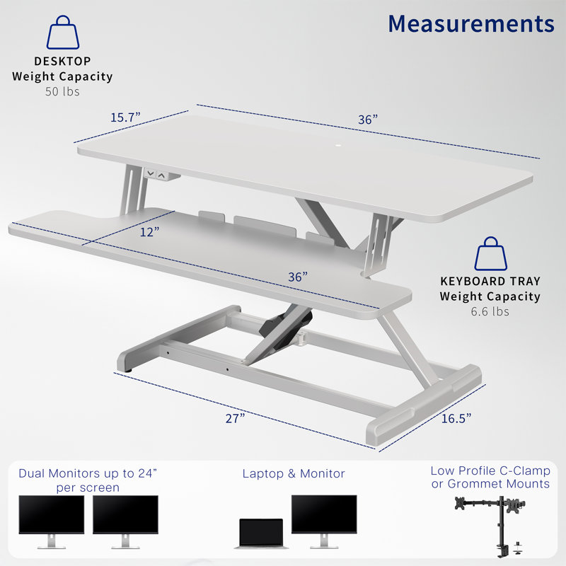 Support pour écran debout 36 po VIVO, Blanc