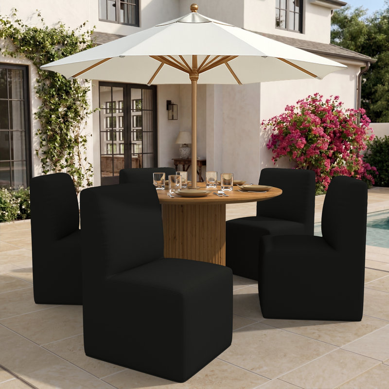 Praia Sunbrella® Patio Dining Chair, Canvas Black Sunbrella® Canvas