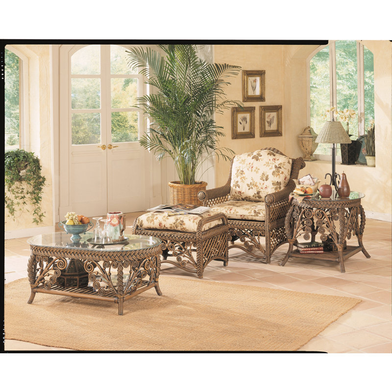 Patnode Glass Top End Table, Brownwash