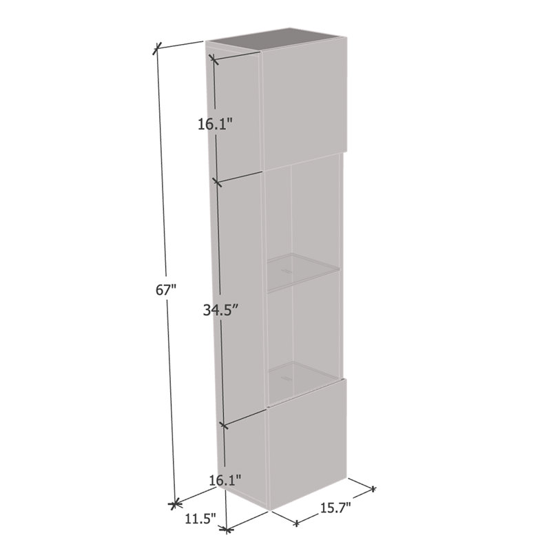 Fly Modular Floating Storage Bookcase, Grey