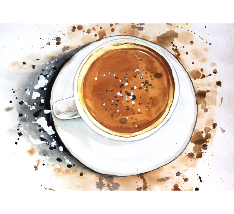 Cappuccino Refreshing - Food Brown Framed Canvas Decor