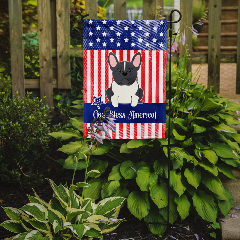 Drapeau de jardin Leighanne, Bouledogue français (gris / blanc)