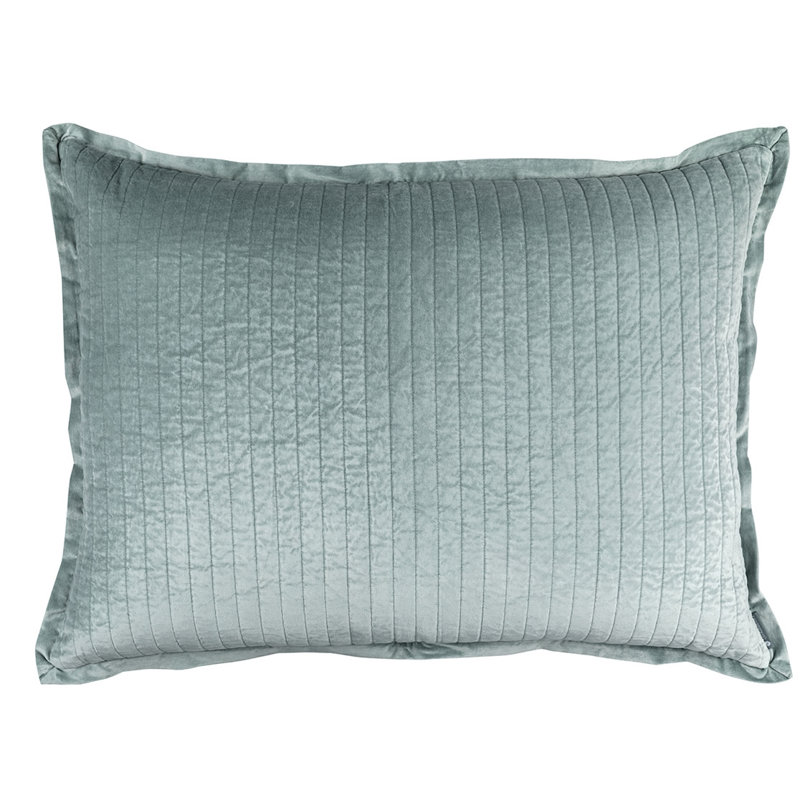 Aria Velvet Lumbar Pillow Cover & Insert, 27" x 36", Sky