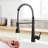 Single Handle Kitchen Faucet In Black - Pull Out For Effortless Cleaning Sink With Pull-Out Control Flow Volume Easily-57814880