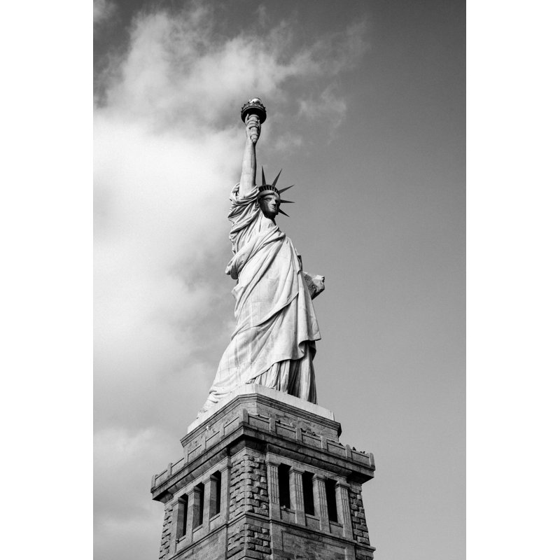 Statue de la liberté, noir et blanc 2, H 50 po x l 26 po x P 1,5 po