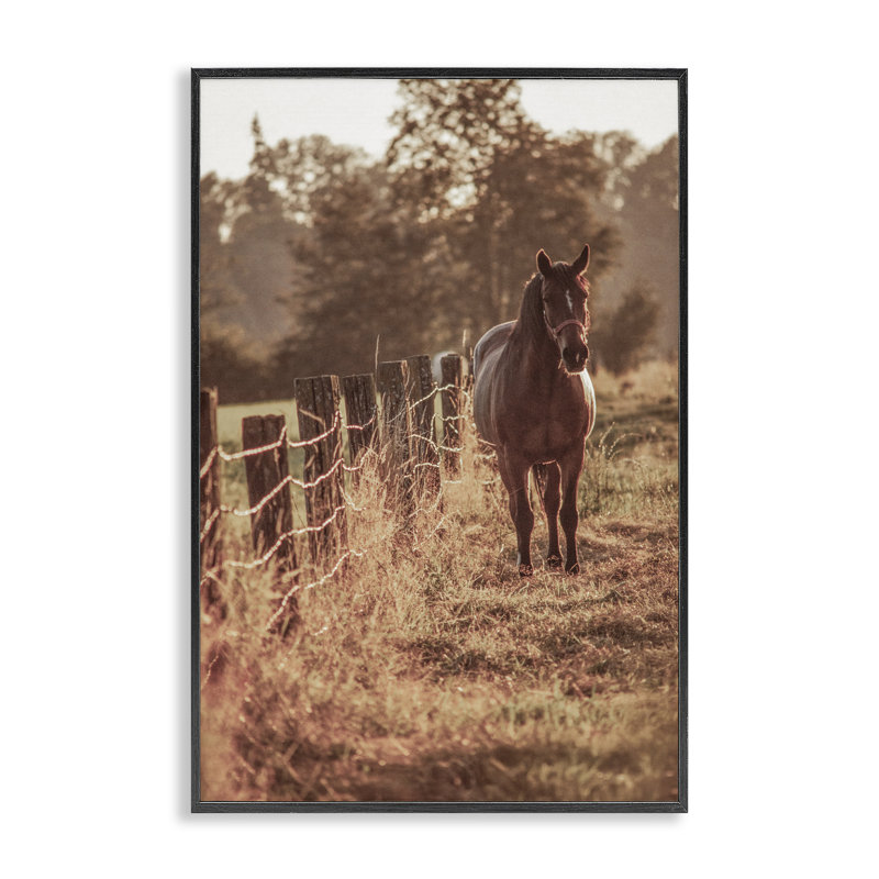 Scène de cheval dans une scène de ranch, giclée par Norm Stelfox, H 18 po x l 12 po, Giclée encadrée noir minuit