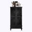 Grande armoire de rangement rustique avec tiroir et portes en bois sculpté, pieds en bois massif pour une organisation multi-pièces et un style intemporel.-627794766
