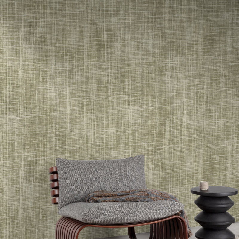 Structured Walls Collection Brushed Texture Wallpaper Roll, Green