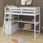 Lit mezzanine simple avec bureau et tablettes-213100092