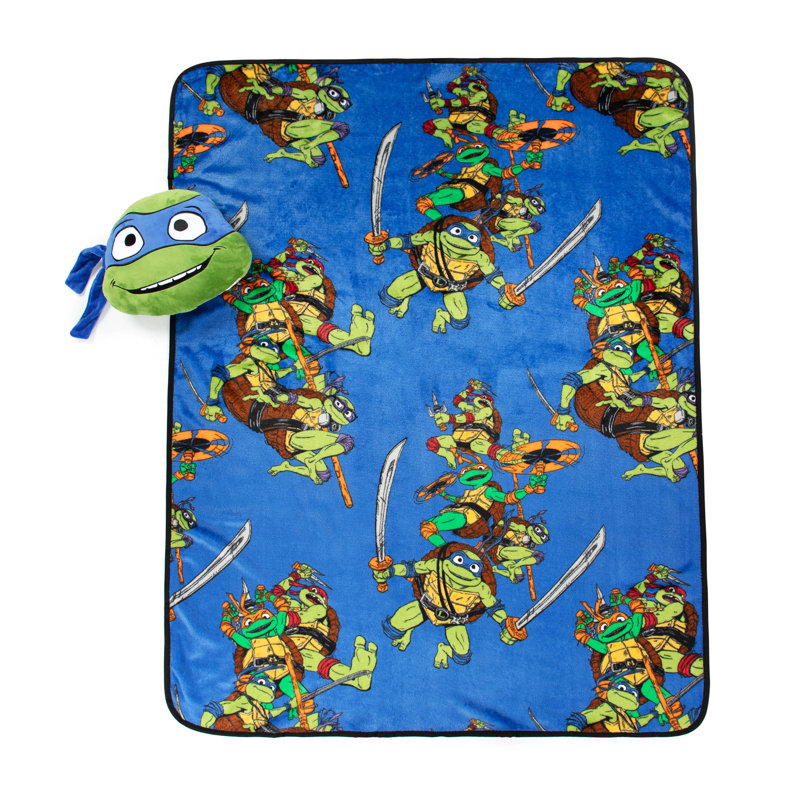 TMNT Leonardo Travel Throw and Pillow Set