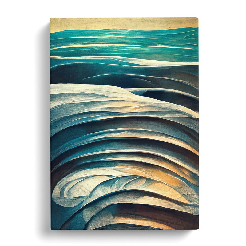 Abstract Art Ocean Wave No.2 - Wrapped Canvas, 50cm H x 35cm W x 3cm D