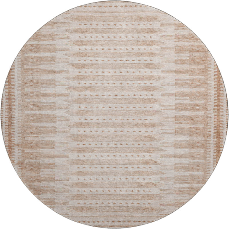 Premium Machine Washable Ashlynn Border Rug, Round 8'
