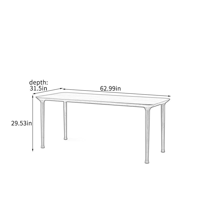 Exquisite Solid Wood Black Walnut Dining Table., 29.53"H x 62.99"L x 31.5"W