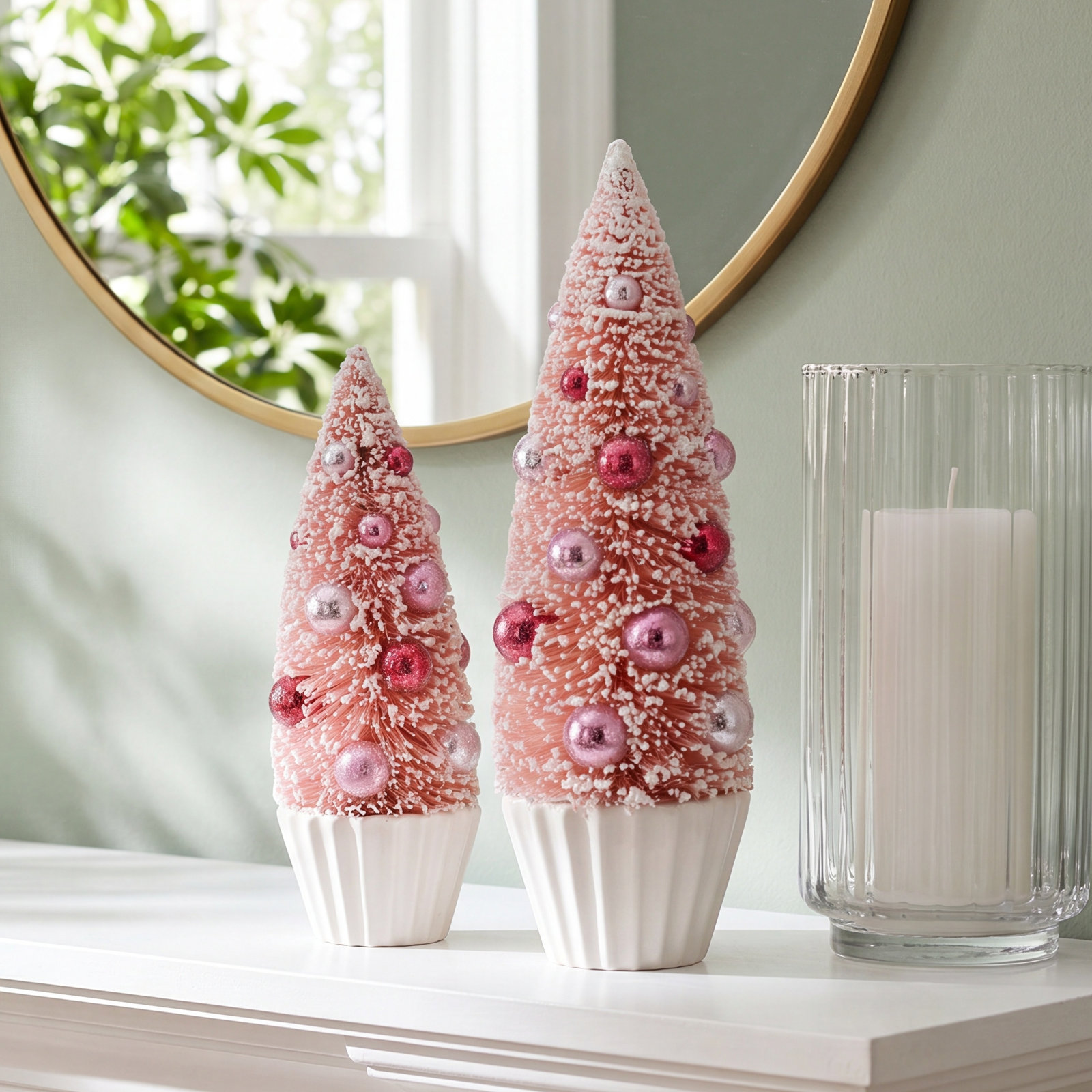 11" Soo Sweet Sisal Trees In Cupcake Set of 2