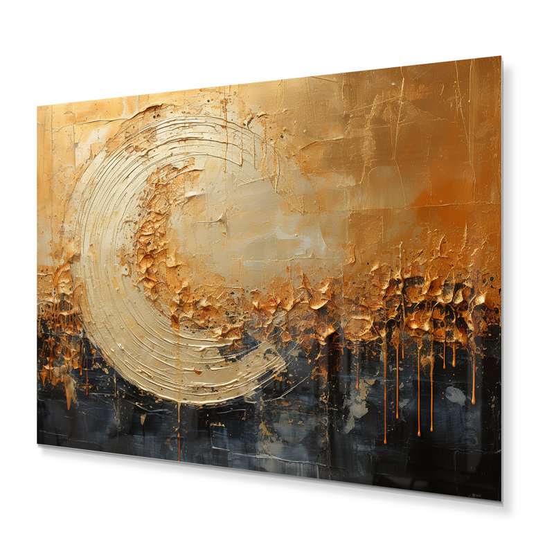 «Gold Glimmering Moon Magic I» sur, H 16 po x l 32 po
