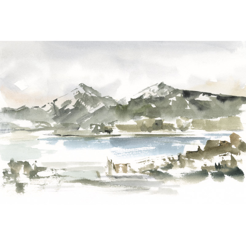 Étude de montagne enneigée I, H 24 po x l 36 po
