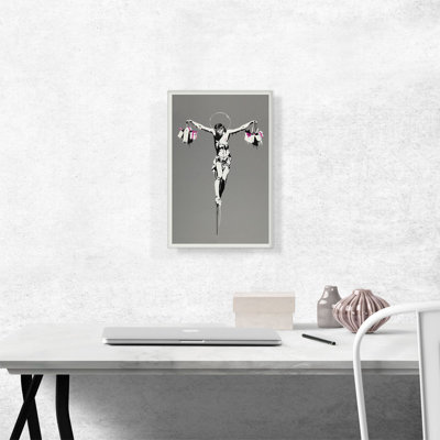" Jesus Christ With Shopping Bags " by Banksy Painting Print