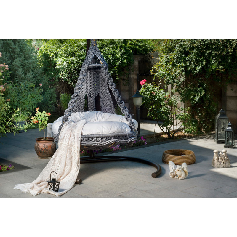 Epling Swing Chair with Stand, Grey