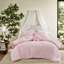 Hypoallergenic Chenille Bedding Set, Pink, Modern Style Comfort For Home
