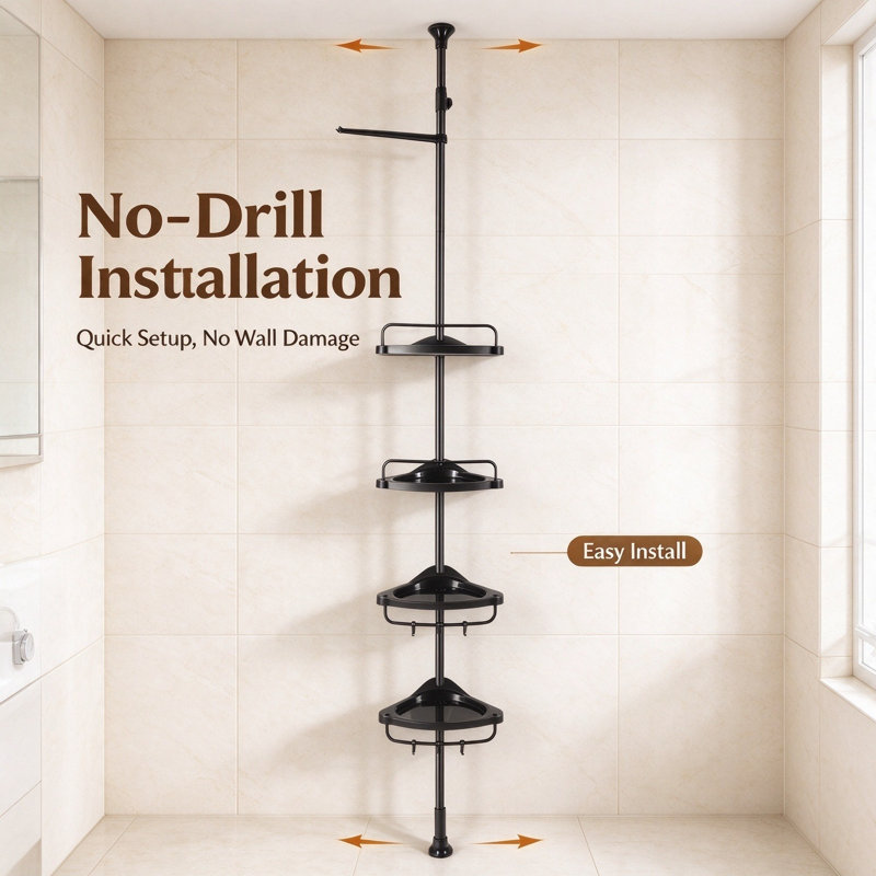Support de rangement pour salle de bain réglable à 4 niveaux