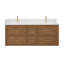 Ensemble de meuble-lavabo mural double 60 po en noyer grillé Isola-134514856-134514854