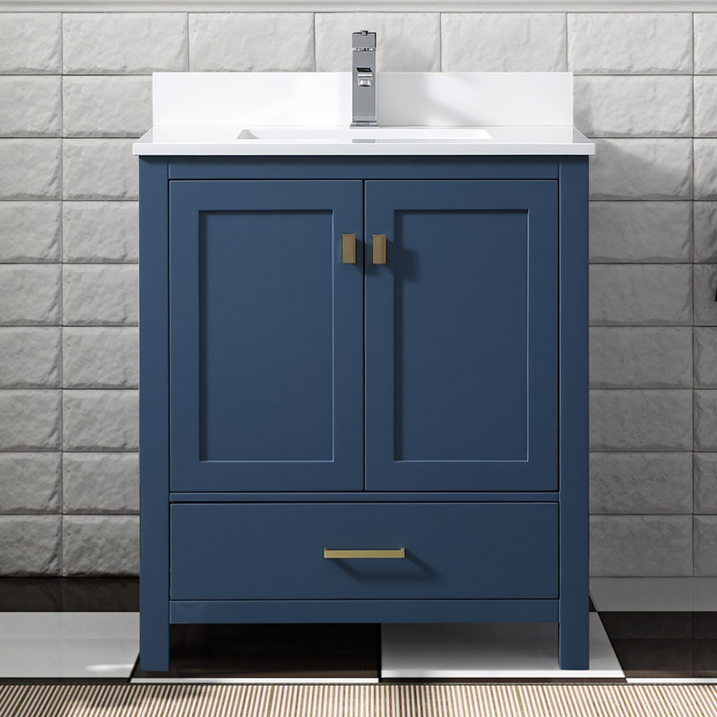Ensemble de meuble-lavabo simple 30 po Mccaslin, Bleu