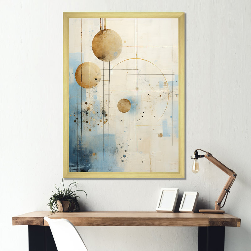 «Minimalisme astrologie» Collage grunge II - toile du zodiaque_106467, H 20 po x l 12 po x P 1 po, Encadrement doré