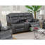 Ensemble de salon moderne et élégant 2 pièces 1X Causeuse 1X Canapé Coussin Accoudoir Coussin dossier capitonnage horizontal Finition grise Mobilier de salon principal