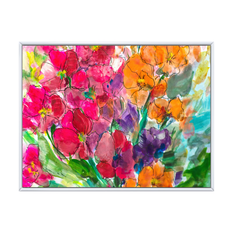 «Bright Vibrant Blossoming Spring Flowers», reproduction sur toile flottante, H 12 po x l 20 po x P 1 po