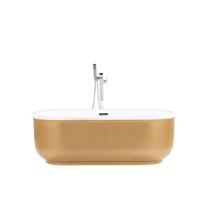 Jebediah 1700mm x 800mm Freestanding Soaking Acrylic Bathtub, Gold