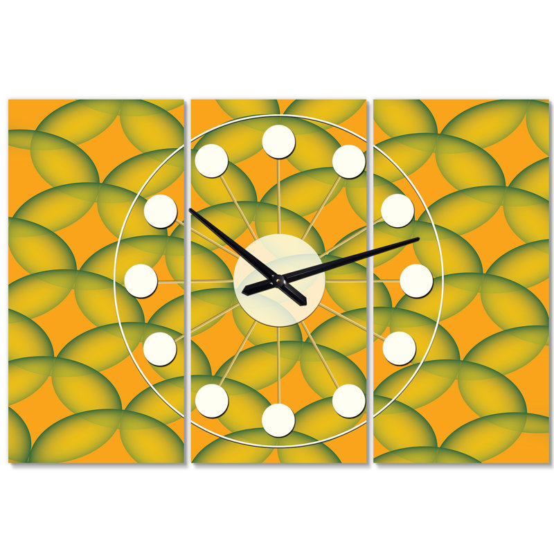 Horloge murale dédimensionnée rétro Mid-Century