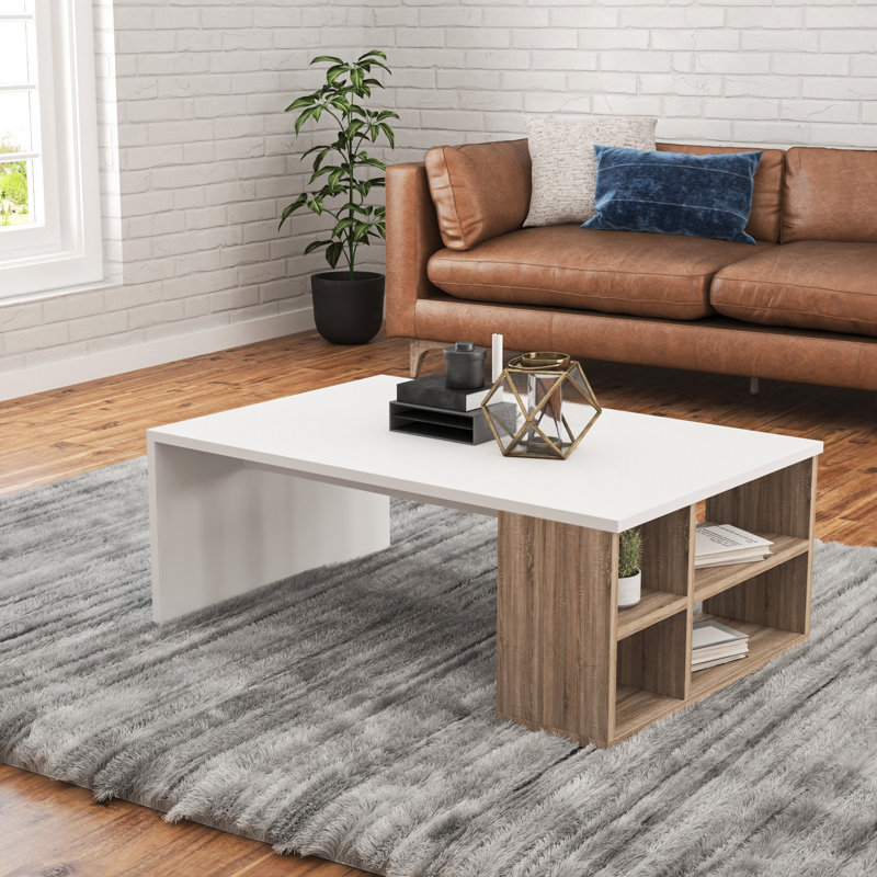 Modern Coffee Table, 35.4 x 13.2 x 23.6 inches | 100% Melamine Coated Particle Board, Thickness: 0.7 inches | Stylish and Functional Design for Living Room, Elegant Home Décor Accent