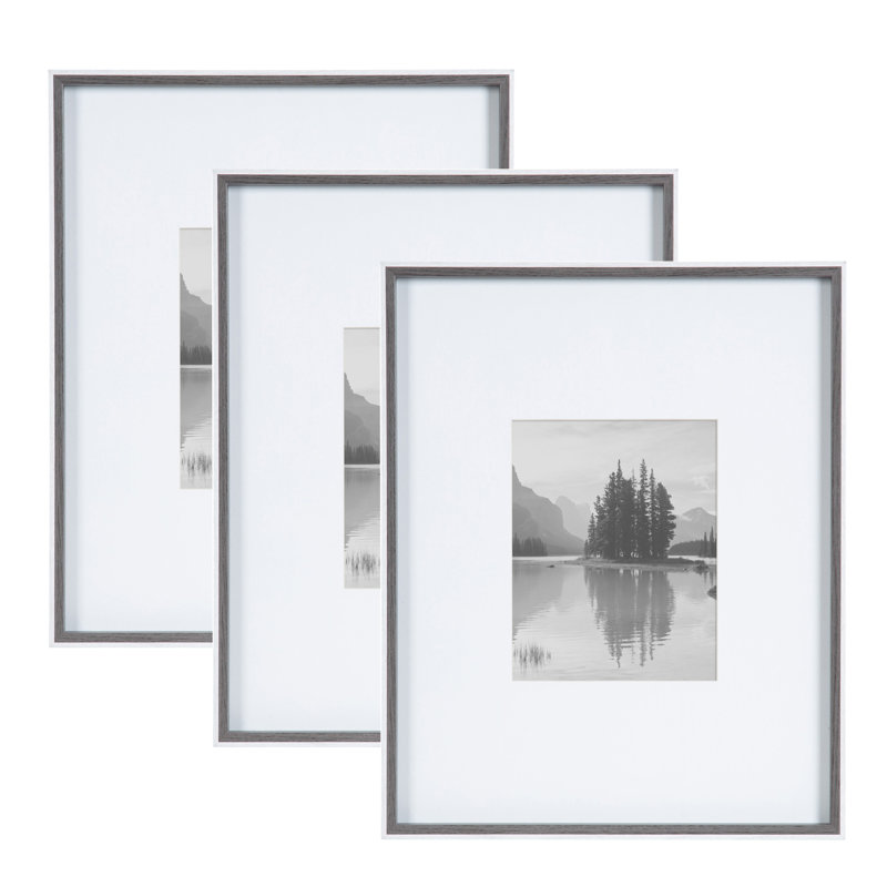 Ensemble de trois cadres photo, Gris, L 16 po x H 20 po