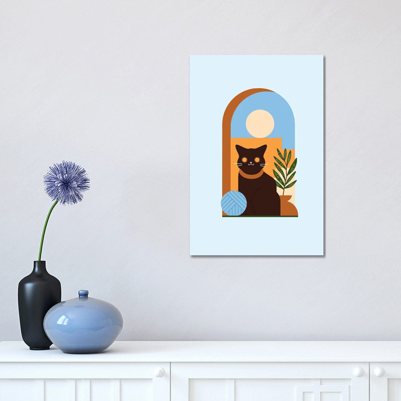 Teracotta Cat - Print on Canvas, Wrapped Canvas, 66.04 cm H x 45.72 cm W x 3.175 cm D