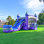 Château gonflable 12,5 pi x 26 pi x 13 pi XJUMP avec glissade - Vinyle en PVC robuste de 15 oz, avec panier de basketball et souffleur, maisonnette de qualité intérieure et extérieure avec toboggan pour enfants et adultes