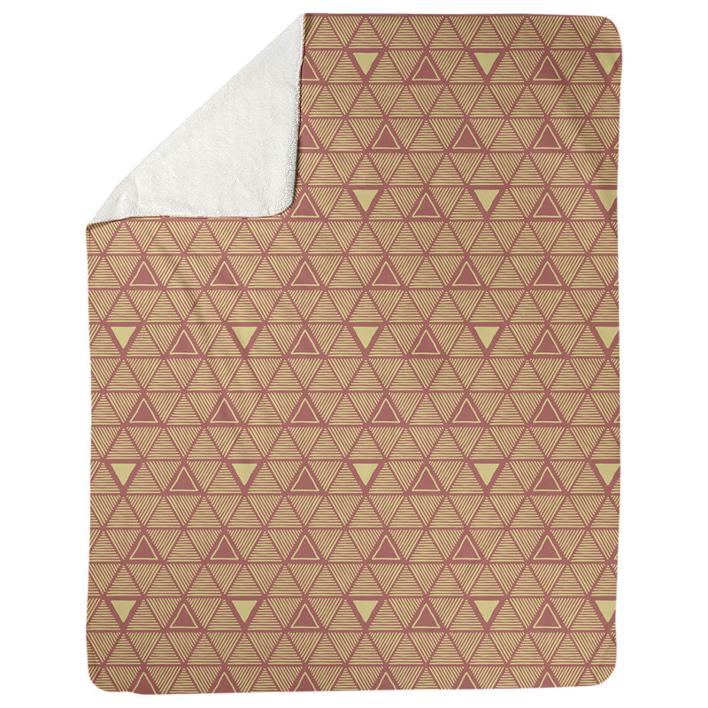 Couverture polairee triangles à la main, l 50 po x L 60 po, Rouge / Jaune