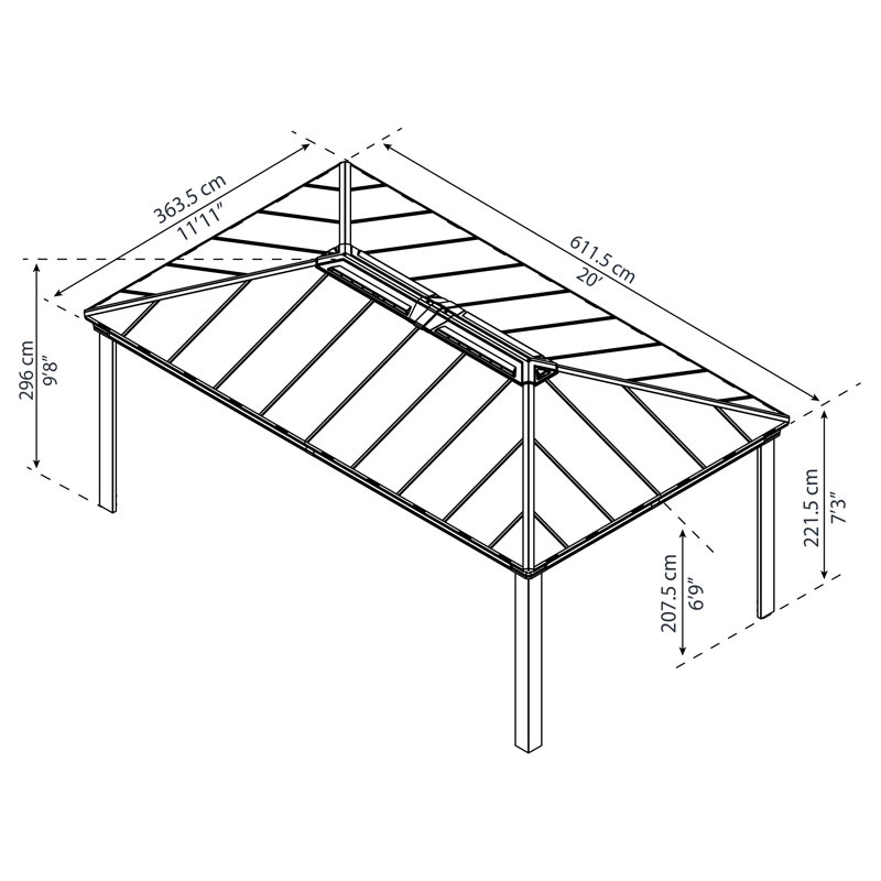 Dallas 3.5m x 6m Metal Patio Gazebo