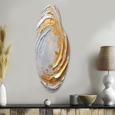 Eton - Abstract Spirals Curved Metal Wall Decor, Modern Asymmetrical Metal Art Print
