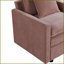 Fauteuil de lecture simple en tissu de chenille à assise simple - Structure en bois massif avec coussins décoratifs | Chenille | Bois | Coussins décoratifs-2110835878