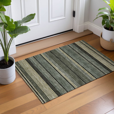 Machine Washable Indoor/Outdoor Chantille ACN2427 Stripes Rug