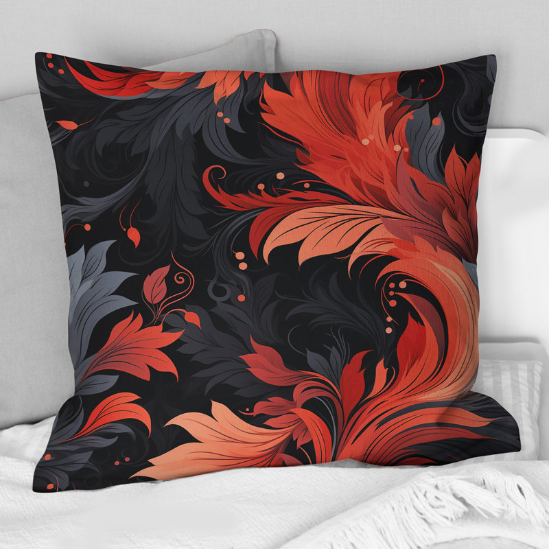 Coussin décoratif à motif floral Ember Twilight Moody I, H 18 po x l 18 po