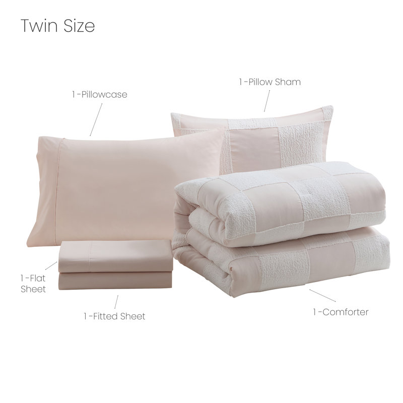 L'ensemble de literie en chenille pour enfants comprend un ensemble de draps de Sweet Home Collection®, Lit simple