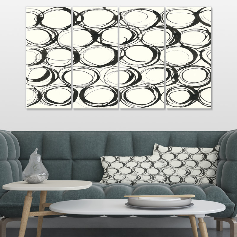 « minimaliste noir et blanc ii », reproduction d’impression à multiples images sur toile