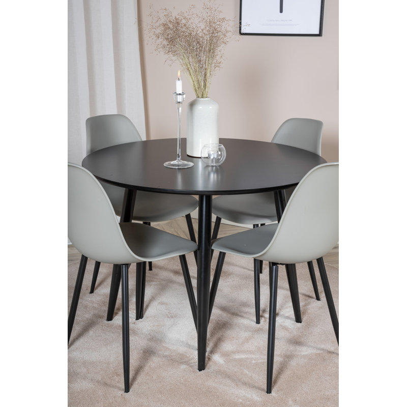 Huntingdon 4 - Person Dining Set, Grey, Grey