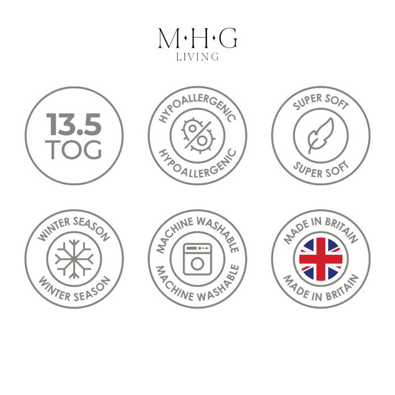 MHG Living Striped Duvet & Pillow Set - 13.5 Tog Winter Duvet Perfect for Winter Nights - Available in All UK Sizes, Double