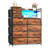 Dresser with Fabric Drawers with 8+3 Drawers for Storage Clothes,4 Side Pockets,Charging Station & LED Lights,Hooks,Shelves,Sturdy Metal Frame,Wood Top for Bedroom Living Room,Hallway,Closet