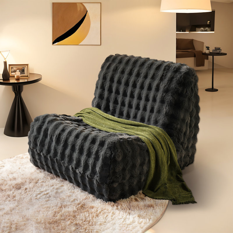 Fontanez No Assembly Required Compression Packed Bean Bag Chair For Adults, Giant Oversized Fluffy Bean Bag For Fireside, Mid Century Foam Floor Chair For Home, Apartment, Gaming Venue, Dorm