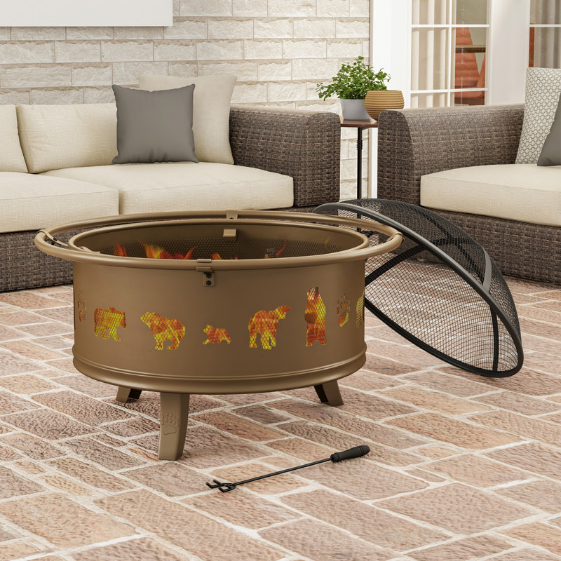 Round Steel Wood Burning Smokeless Fire Pit
