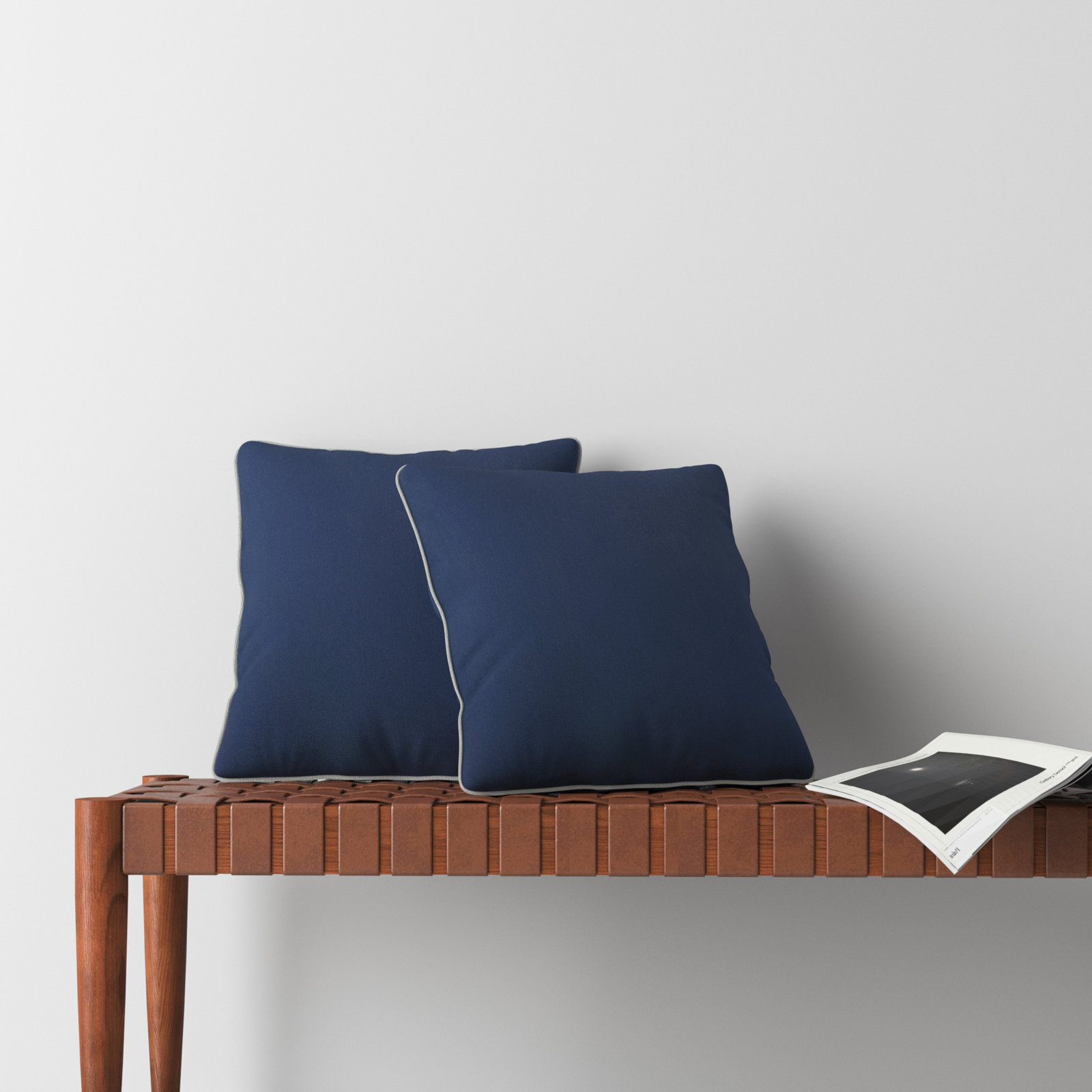 Estrada Sunbrella® Indoor/Outdoor Throw Pillow, 22" x 22", Navy