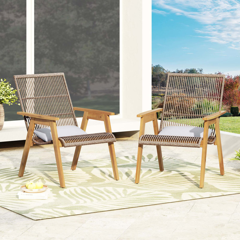 Ensemble de 2 chaises longues en osier tressé Cape Acacia